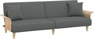 vidaXL Sof&aacute; Cama Con Reposabrazos Tela Gris Oscuro Vidaxl