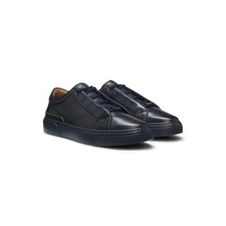 BOSS Gary sneakers in brushed leather with elastic laces