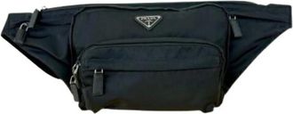 Prada Pre-owned Belt Bags, female, Black, Size: ONE SIZE Pre-owned Saffiano Fanny Pack / Shoulder Bag