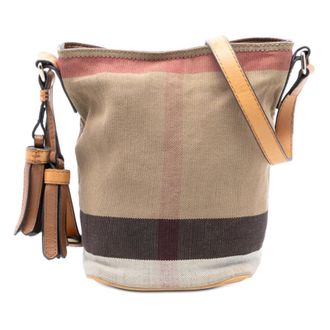 Burberry Pre-owned Burberry Mini Mega Check Canvas Ashby Tassel Bucket Bag Ladies F5Z6TKQQM7MATVRU