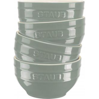 Staub Serving Set Of 4 Bowls 14 Cm, Eucalyptus