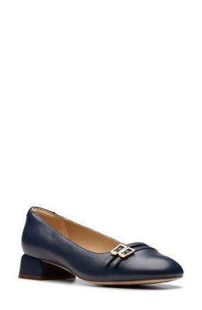 Clarks Daiss Court Block Heel Pump in Navy Leather at Nordstrom Rack, Size 8.5