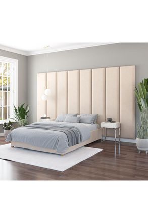Aspire Home Accents Large Upholstered Headboard Wall Panel, UK Made in Natural