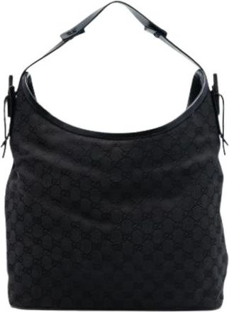 Gucci Pre-owned Shoulder Bags, female, Black, Size: ONE SIZE Pre-owned Canvas Shoulder Bag