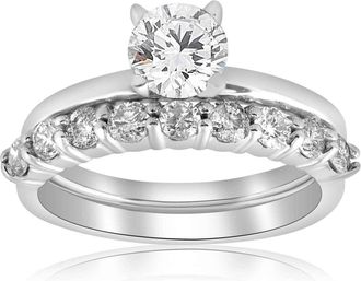 Pompeii3 1 1/10ct Diamond Engagement Wedding Ring Solitaire Set 14k White Gold