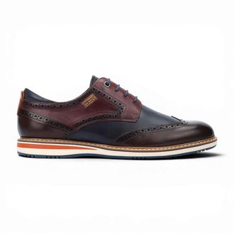 Pikolinos heren bruine bordeauxrode leren Brogue veterschoenen Oxford schoenen - Avila