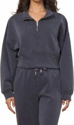 Vintage Havana Luxe Cloud Quarter Zip Sweater In Graphite