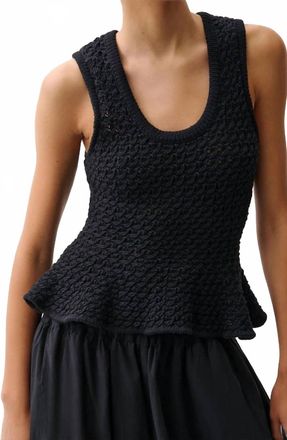 Pistola Denim Anna Peplum Sweater Tank In Black