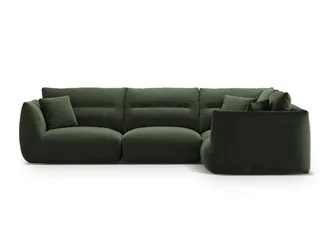 CXL by Christian Lacroix Sof&aacute; esquinero derecho modular 5 plazas tejido estructural verde musgo