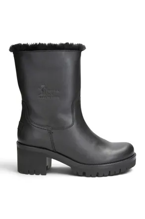 Panama Jack Panama Jack Womens Black Leather Waterproof Warm Heeled Boots - Piola B48