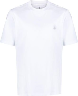 Brunello Cucinelli logo-print cotton T-shirt - men - Cotton - 3XL - White