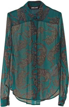 Just Cavalli Crepe leopard shirt