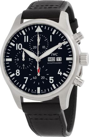 IWC Pre-owned IWC Pilots Chronograph Automatic Black Dial Mens Watch IW378001