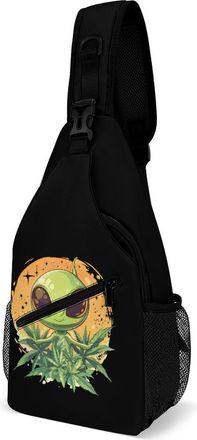 Generic Cute Aliens And Weeds Mens Crossbody Chest Sling Bag for Travel Hiking Lightweight Shoulder Bags with Small Side