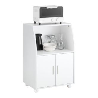 SoBuy Aparador Auxiliar Bajo De Cocina Para Microondas,con 2 Puertas Y 1 Estante,l55 Cm X P38 Cm X H84 Cm,frg241-w Sobuy Es