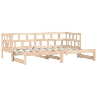 Berkfield Home Beautiful Daybed with Trundle 80x200 cm Solid Wood Pine in Light Tan