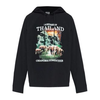 VETEMENTS Hoodies & sweatvesten, Heren, Zwart, L, Katoen, Dunne Hoodie