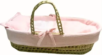Muemue Capazo Para Reborns Palma Rosa 17x56x21cm