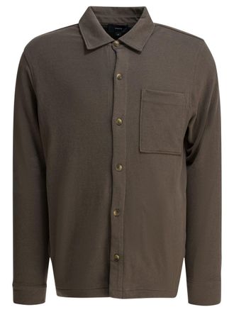 Vince Cotton Suede Overshirt Jacket