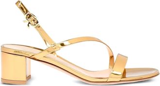 Gianvito Rossi Betsey strapy sandals - women - Patent Calf Leather/Calf Leather/Calf Leather - 36.5 - Gold