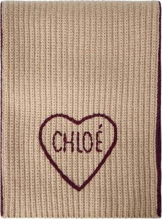 Chlo&eacute; Encoeur Sjaal - Dames - Wintersjaals - Beige - ONE Size - Wol - Accessoires