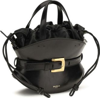 Balmain Womens Black Calf Leather Bos Taurus Shoulder Bag