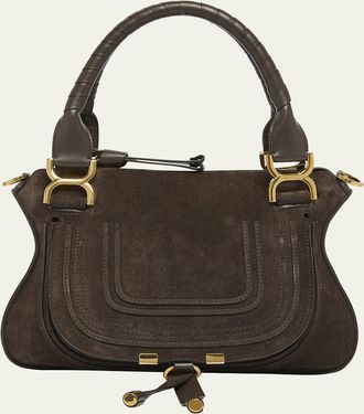 Chloé Marcie Double Carry Satchel in Calfskin Suede