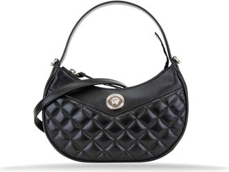 Versace Gewatteerde leren crossbodytas - Dames - Handtassen - Zwart - ONE Size - Leer - Tassen