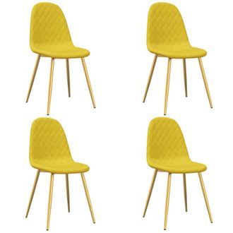 vidaXL Vidaxl - Sillas De Comedor 4 Uds Terciopelo Amarillo Mostaza