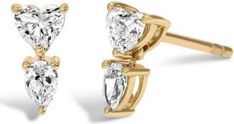 Adina Reyter Lab Grown Diamond Heart Drop Earrings in 14K Yellow Gold at Nordstrom