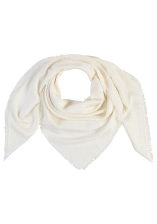 HUGO BOSS Schal BOSS Ledonia 120*120, Damen, open wei&szlig; 131, Web, Materialmix, gemustert, Modet&uuml;cher Schal, mit Jacquardmuster