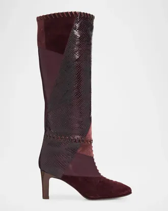 Zimmermann Alchemy 75MM Patchwork Leather Knee-High Boots