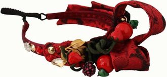 Dolce & Gabbana Berries Haarband - Dames - Haaraccessoires - Rood - ONE Size - Katoen - Accessoires