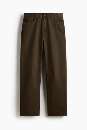 H&M Baumwollhose in Relaxed Fit - Dunkelbraun