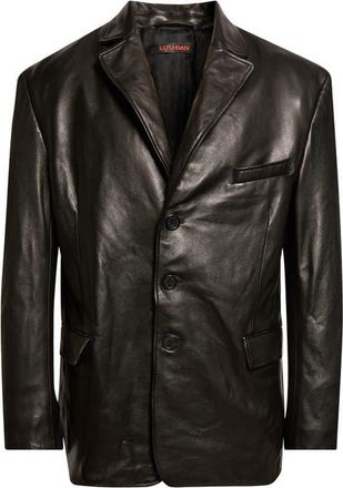 LU&rsquo;U DAN Leather Blazer in Black at Nordstrom, Size 52