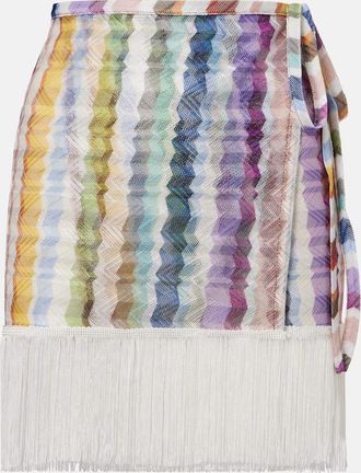 Missoni Zigzag fringed wrap skirt