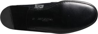 Dolce & Gabbana Mens Blue Logo Cotton Loafers Formal Dress Shoes Elastane