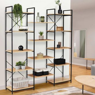IDMarket Idmarket - Detroit Estanter&iacute;a Tr&iacute;o De 5 Niveles De Dise&ntilde;o Industrial 170 Cm