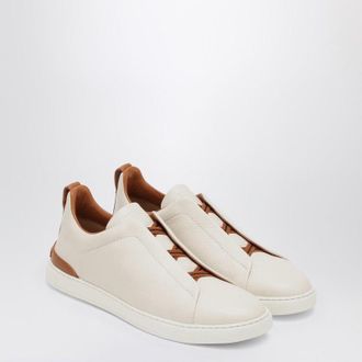Ermenegildo Zegna Sneaker aus wei&szlig;em Leder mit Dreifachnaht