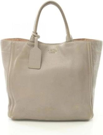 Prada Pre-owned Tote Bags, female, Beige, Size: ONE SIZE Pre-owned Fabric handbags