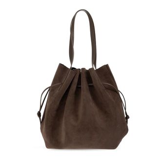 Yuzefi Tassen, Dames, Bruin, ONE Size, Leer, Scallop Tote
