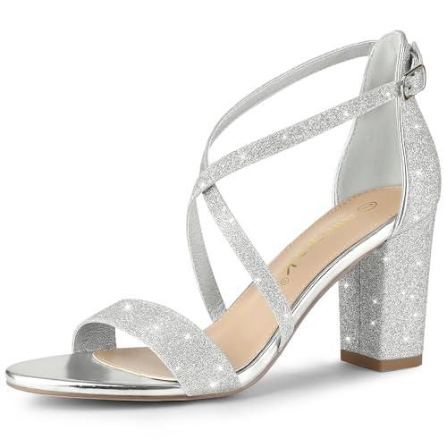 Sandales à Lanières Nude Et Argentées - Talons Hauts - Taille UK 4/EUR 37 - Occasion