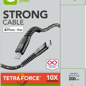 Cellularline Cable Usb Tipo C Cellularline - Apple Lightning De 2 M, Color Negro, 1 Unidad