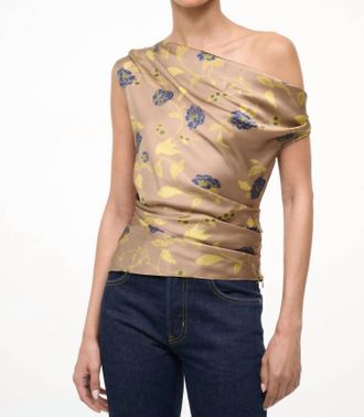 Staud Phare Silk Top In Vintage Floral