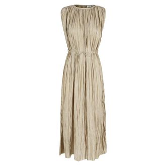 Roberto Collina Maxi Dresses, female, Green, Size: XS Long Plisse Dress