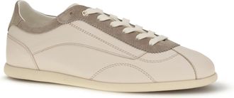 Brunello Cucinelli Mens Leather And Suede Sneakers With Slim Sole Burro+koala Upper: Leather; Sole: Crust