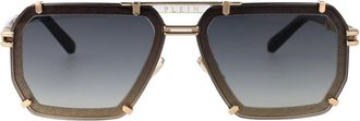 Philipp Plein Legacy Zonnebril voor Zonnige Dagen - Heren - Zonnebrillen - Geel - 64 MM - Accessoires