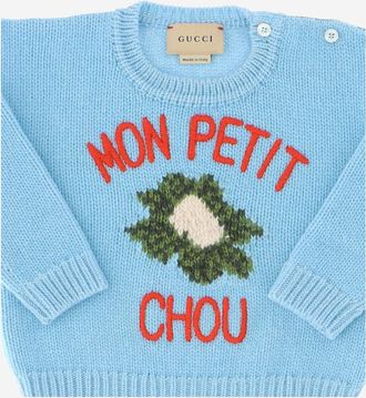 Gucci Boys Cauliflower Wool Sweater Light Blue