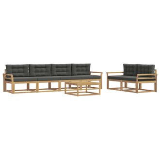 vidaXL Conjunto De Sof&aacute;s De Exterior 6 Pcs Blanco Y Antracita Vidaxl