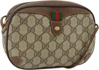 Gucci Pre-owned Cross Body Bags, female, Beige, Size: ONE SIZE Pre-owned Vintage GG Canvas Shoulder Bag